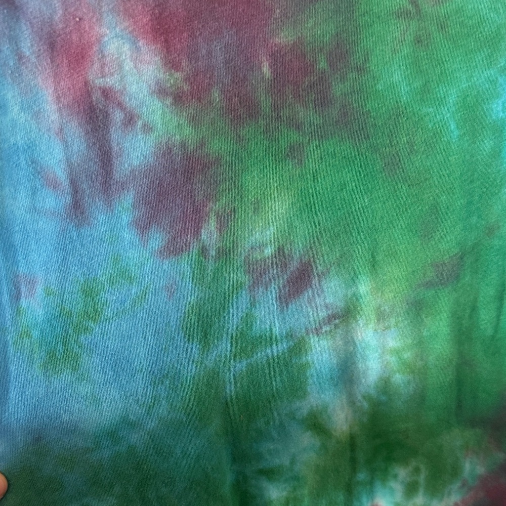 LuLaRoe High-Low Tie-Dye Dress in Green, Blue, Purple - Picture 3 of 4